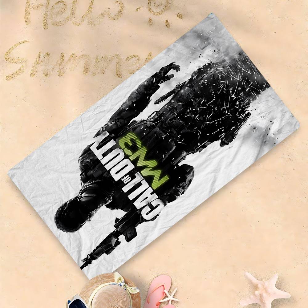 Game Call Of D-Duty Beach Towel Cartoon Cute Summer Kids Large Bath Pool Beach Towel Microfiber Absorbent For Swimming Travel