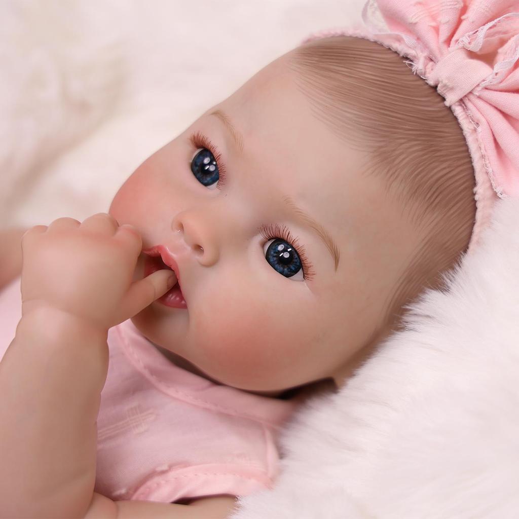18 Inch Lifelike Reborn Bady Doll Full Silicone Vinyl with Visible Veins Newborn Dolls Early Educational Toys Toddler Birthday Gifts