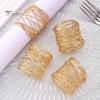 6Pcs/Set Wire Winding Napkin Ring Luxury Golden Elegant Metal Dinner Napkin Holder Buckle Wedding Party Hotel Restaurant Table Decoration