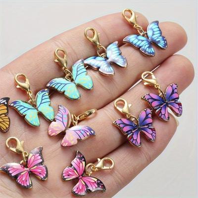 DIY Alloy Jewelry Drip Oil Animal Butterfly Printed Pendant Charm Accessories