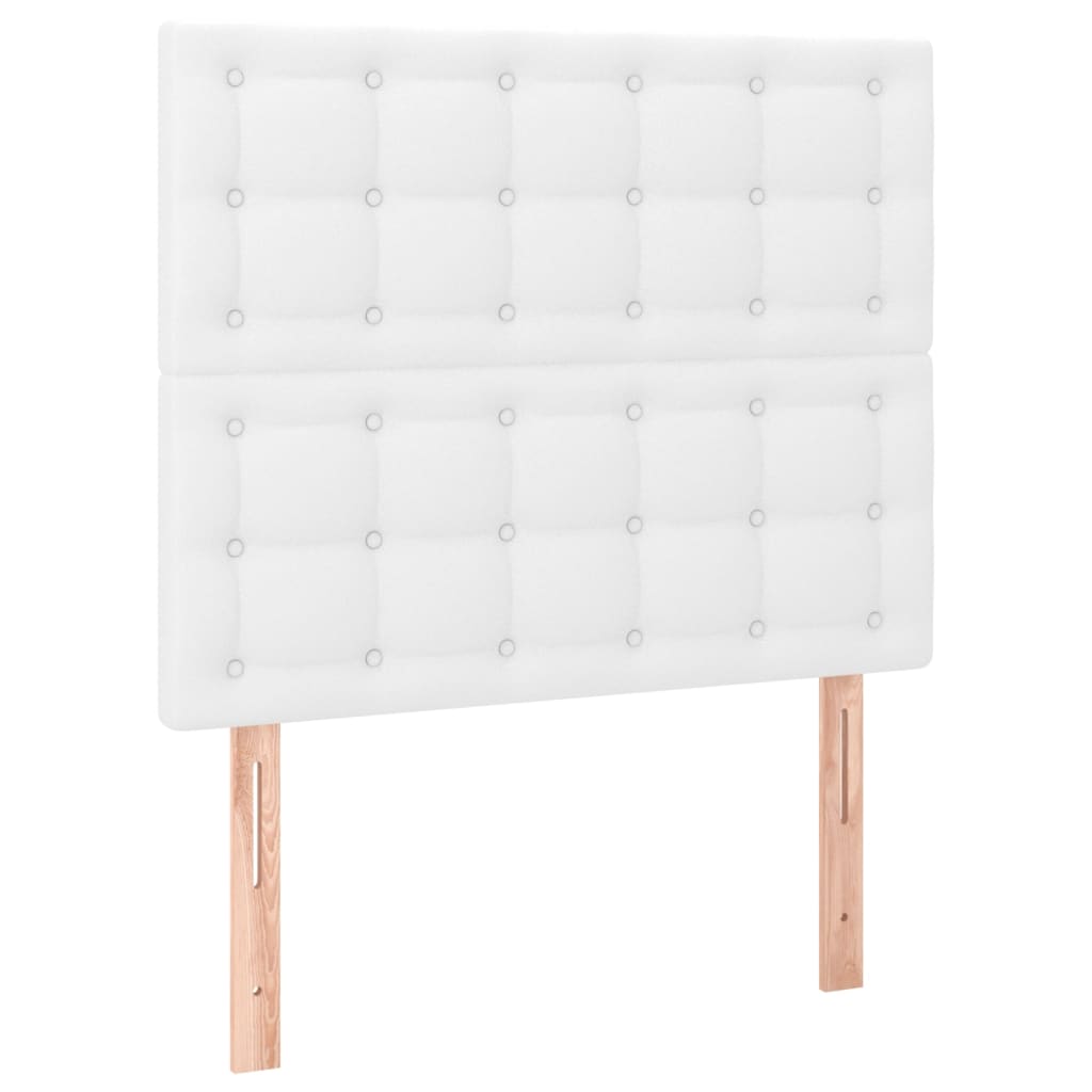 Vidaxl Łóżko Kontynentalne Z Materacem I Led, Biała Ekoskóra 80X200 Cm