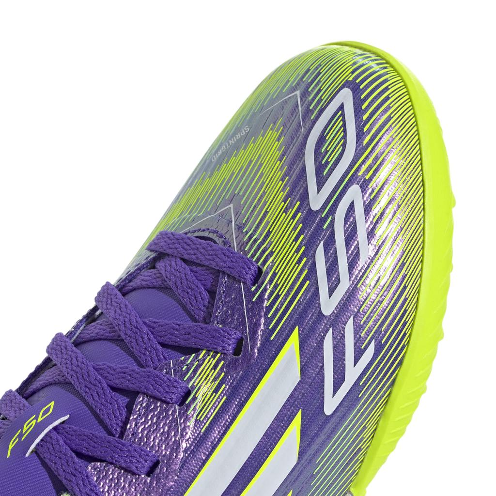 Junior Futsal Shoes F50 LEAGUE TF for Boys and Girls NIL82 Purple Lemon Cm [Adidas] 17-24.5cm Rush/Footwear White/Lucid (JI0000) 22.0
