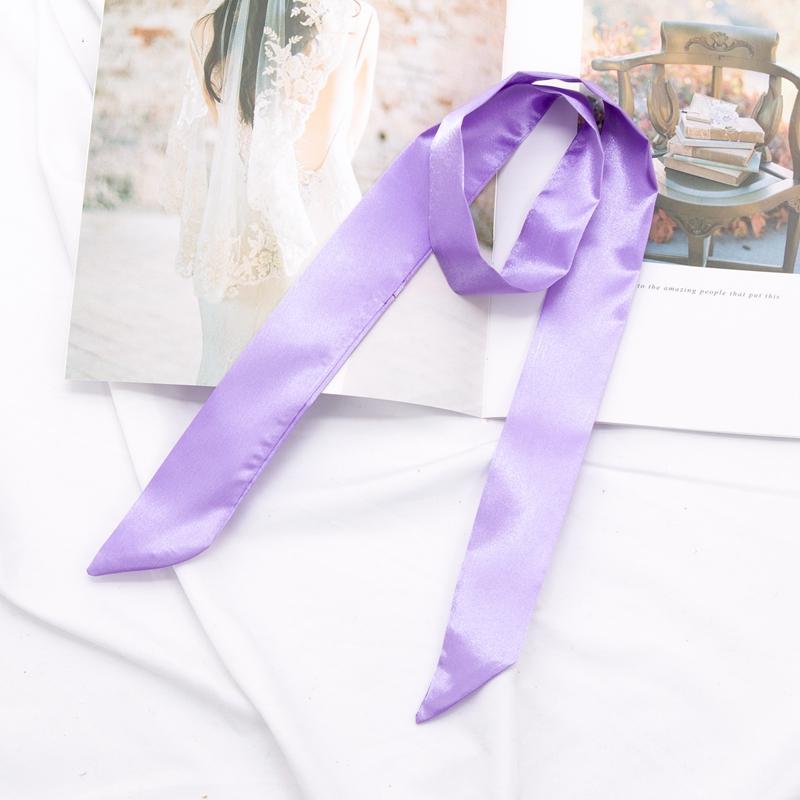 Neuer langer Taschenschal Damen Haarband Damen Accessoires Einfarbige schmale Schals Stirnband Satinband Krawatte Dekorative Taschenschals