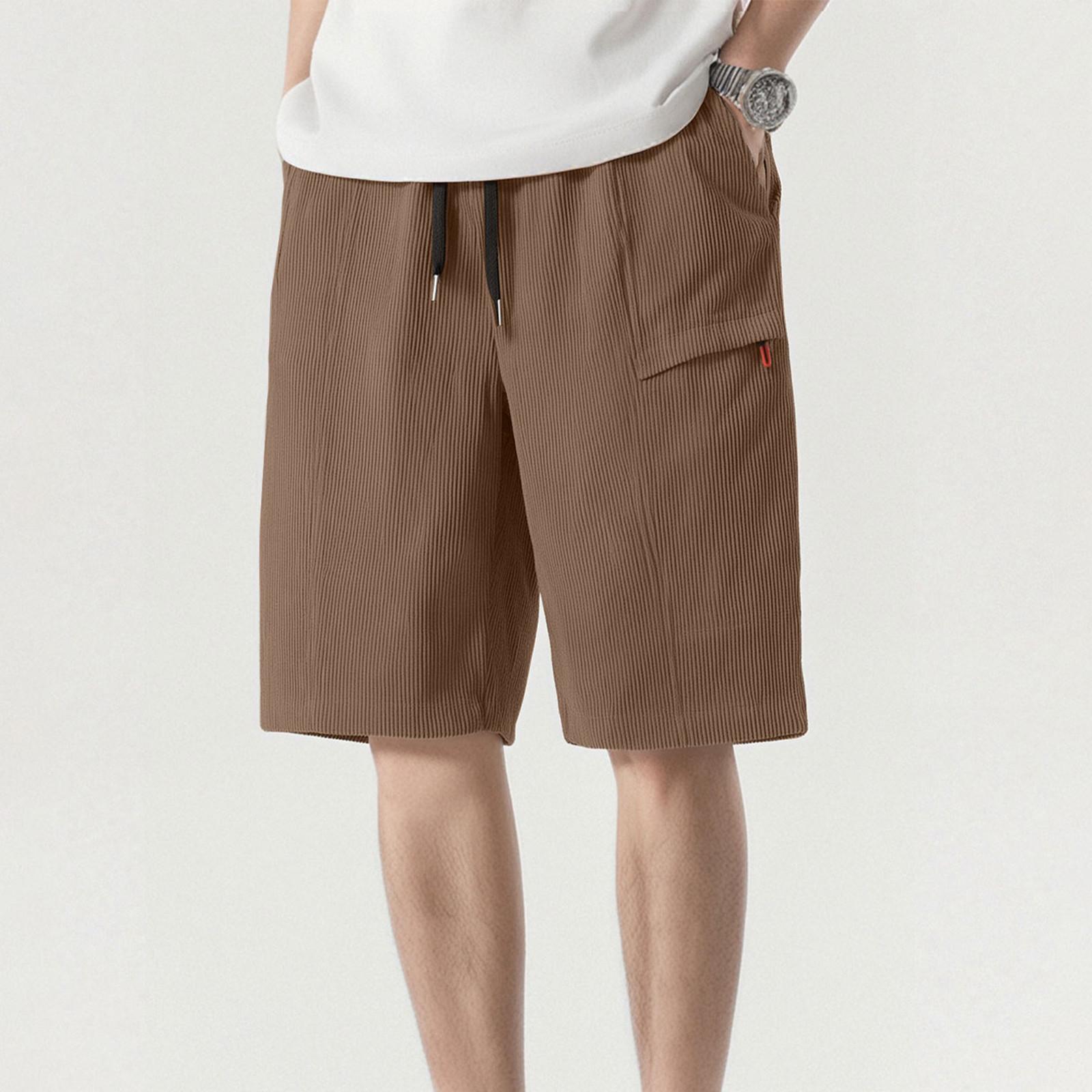 

Мужские прямые рабочие брюки, модные и повседневные шорты на шнурке XL хаки