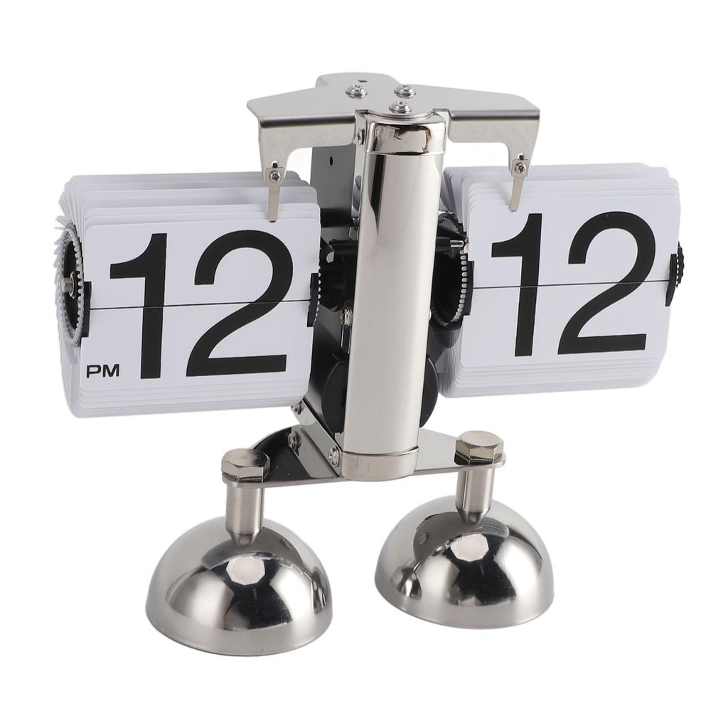 Retro Digital Flip Down Clock Flip Desk Clock Mechanical Battery Powered Home Office Decor 2 Legs 12 Hour