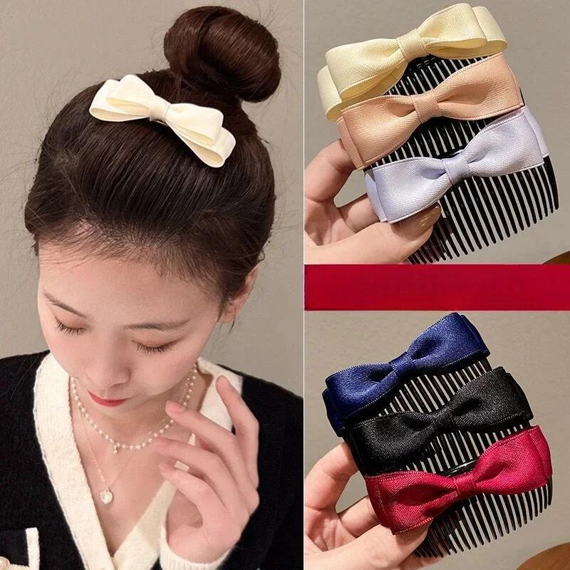 Rosa sløyfe Princess Kamklemme Kvinner Hårtilbehør Bangs Klips Hårnåler Bak Hode Hodeplagg Knust hår Etterbehandlingsverktøy Hårklemme