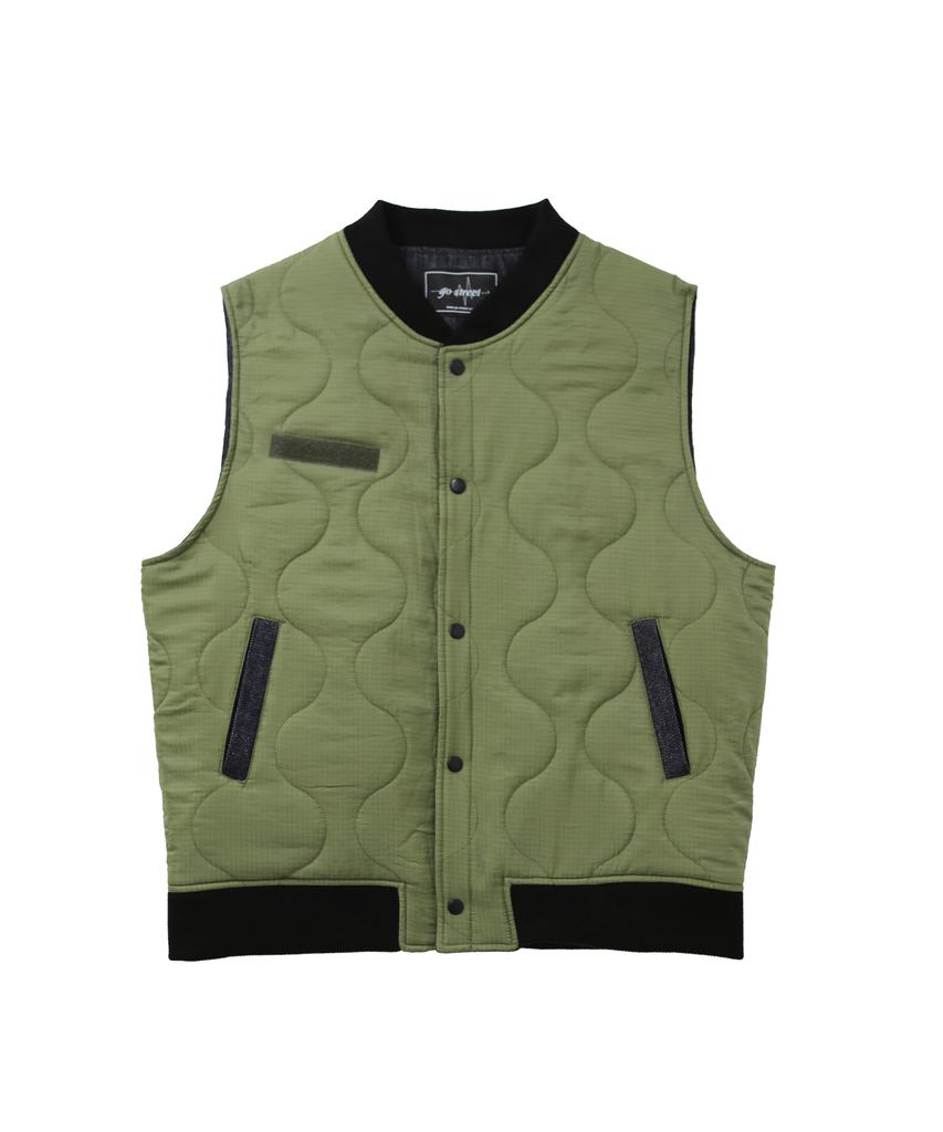 Gostreet Reversible Quilted Vest Denim/Khaki