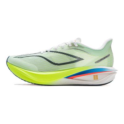 Li Ning Feidian 5 Challenger Ultraleichte Dämpfungs-Laufschuhe Herren Sneaker Standard-Weiß Fluoreszierend-Leuchtend-Grün ARMV001-19