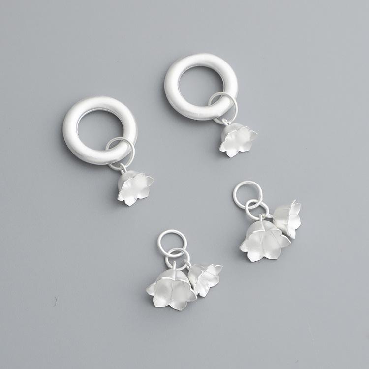 S990 Sterling Silver Lily of the Valley Pendant Bracelet/Necklace Charm