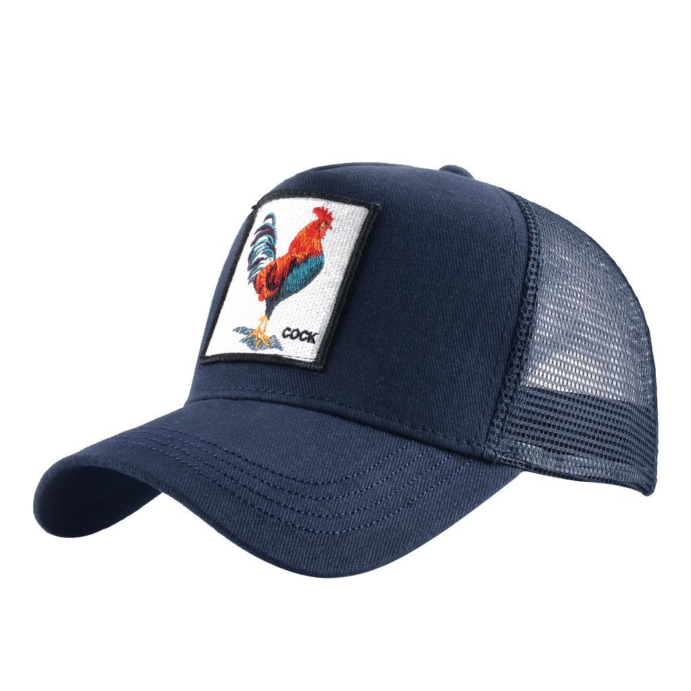 European & American Retro Cotton Embroidered Animal Mesh Baseball Cap