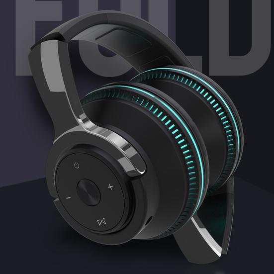 H2 Bluetooth-compatible 5.1 LED Lights Portable Headphone Colorful Foldable Wireless Headset for Gaming