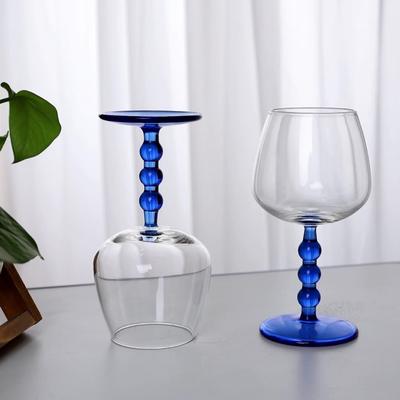 Beaded Tall Wine Glass Champagne Cocktail Glass Home Bar Splicing Colored Borosilicate Glass Wine Glass