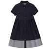 Hacikis Girls' Summer Casual Spliced Denim Dress