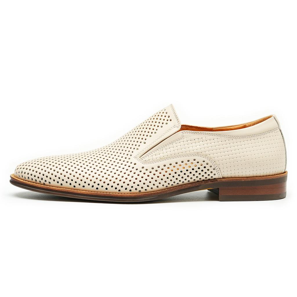 Men'S Leather Shoes Hollow Leather Men'S Shoes Summer One Pedal Business Casual Shoes Soft Sole Breathable Pointed British Dress Shoes