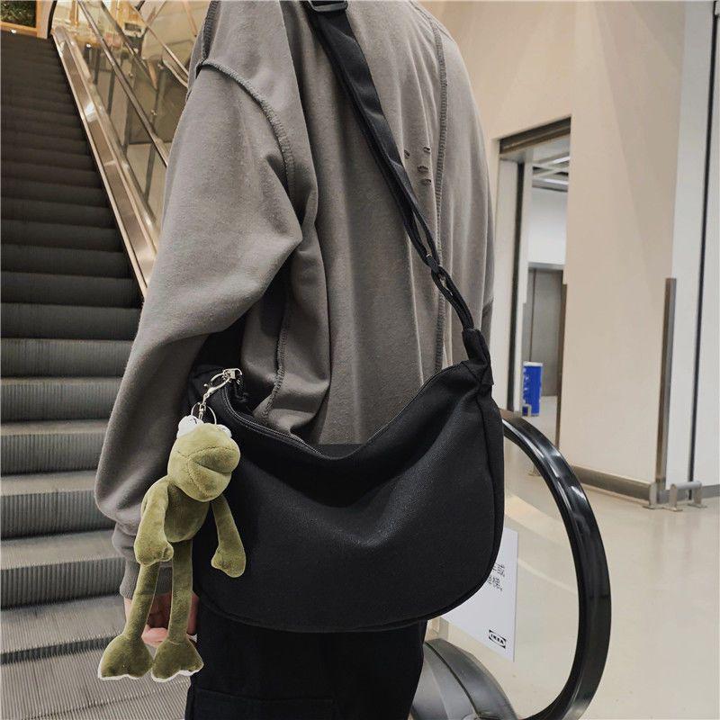 Módní unisex plátěná crossbody taška - Japonský hip hop styl