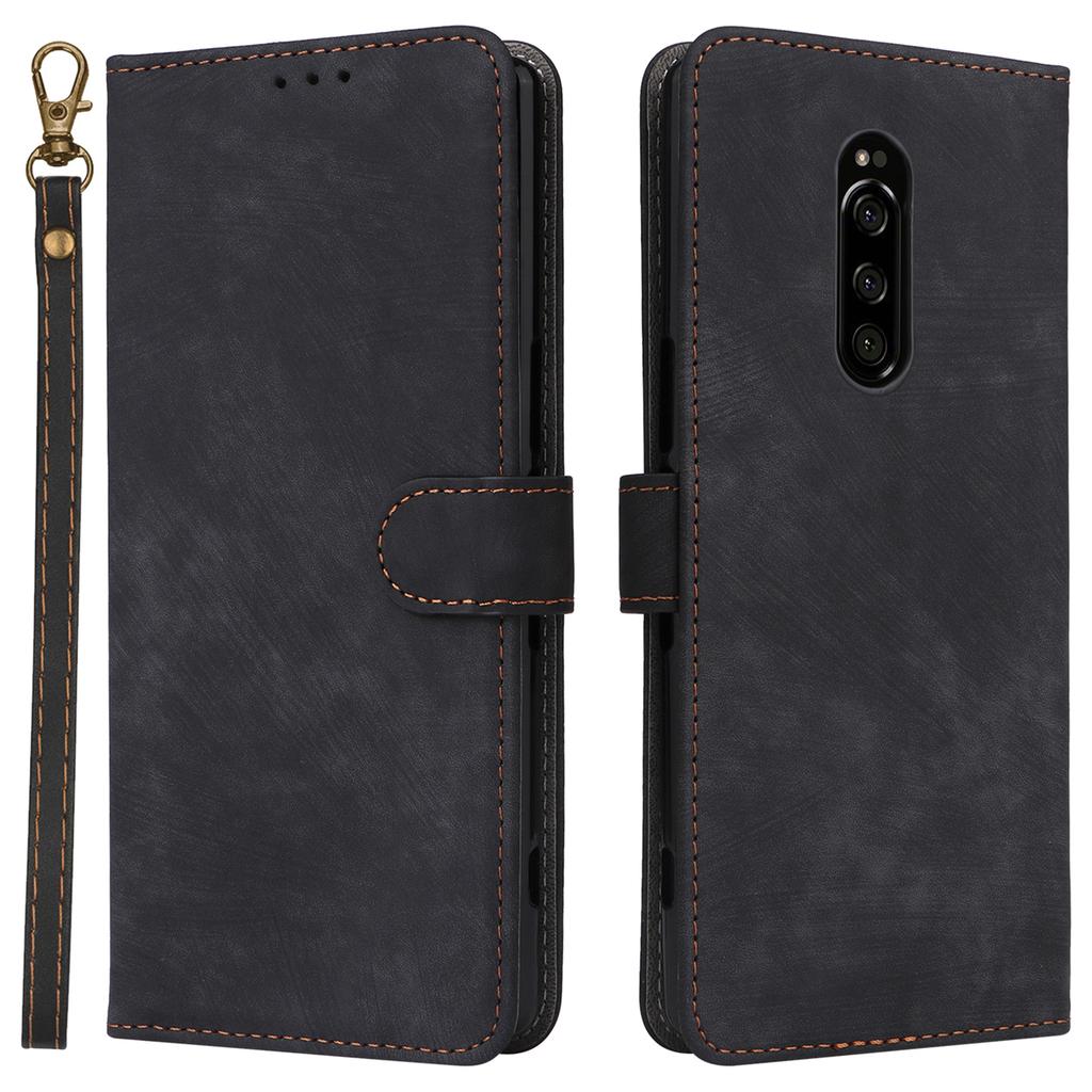 For Sony Xperia 1 RFID Blocking Leather Case with Strap Phone Wallet Cover