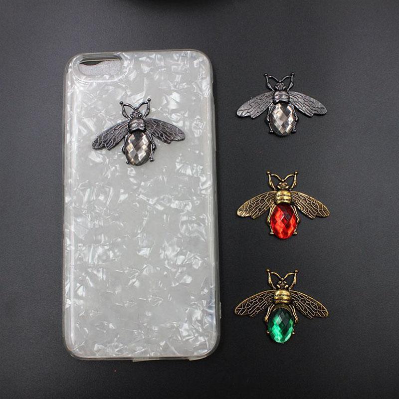 Engood 60Pcs Rhinestone Animal Insect Bee Buckles Sewing Trim & Embellishments Craft Button for DIY Hair Phone Case Decoration