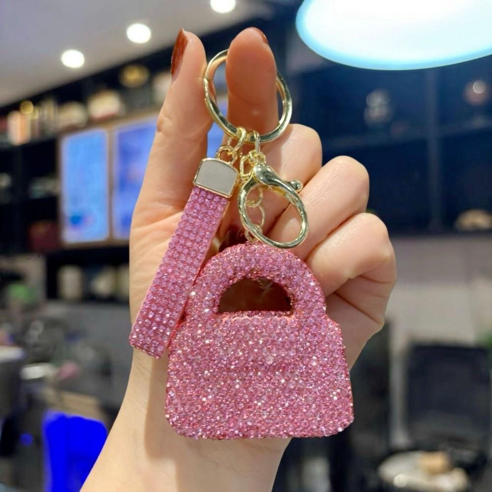 Crystal Mini Handbag Keychain Sparkling Sparkly Keychain High-End Car Key Ring  Keychain Gift