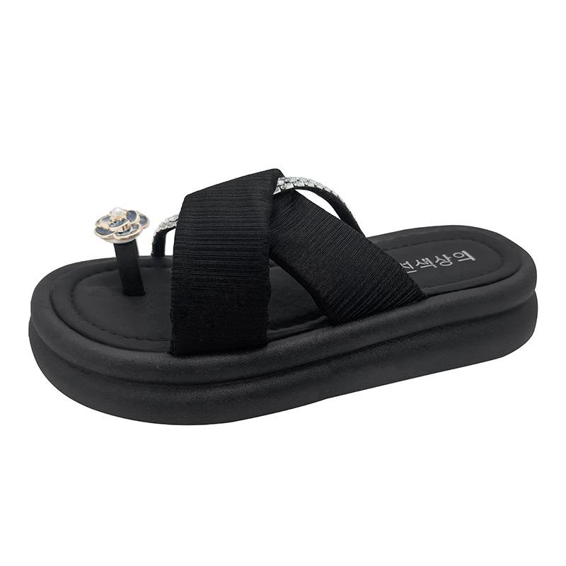 French fairy style muffin bottom outer slippers 2025 summer new high-end casual thick bottom cover toe sandals girl
