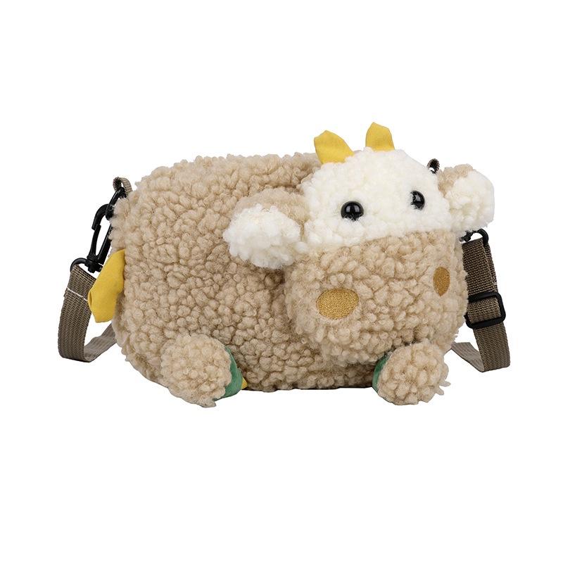 New Ins Cartoon Lamb Plush Shoulder Bag For Women
