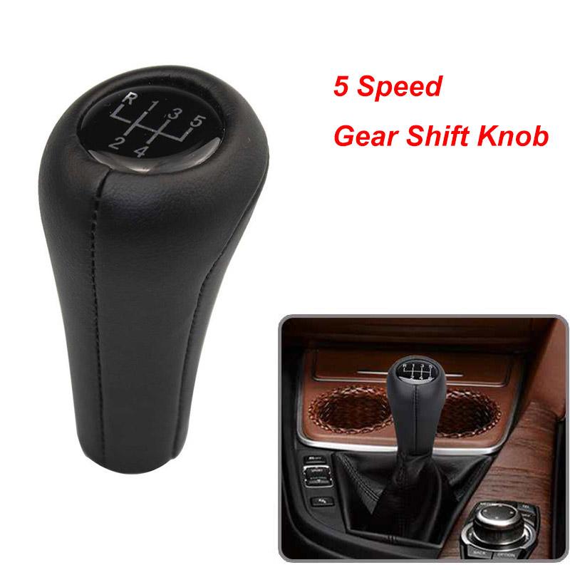 5/6 Speed Manual Car Gear Shift Lever Knob PU Leather Shifter for BMW E30 E32 E34 E36 E38 E39 5 SERIES E60 E61 Interior Replacement
