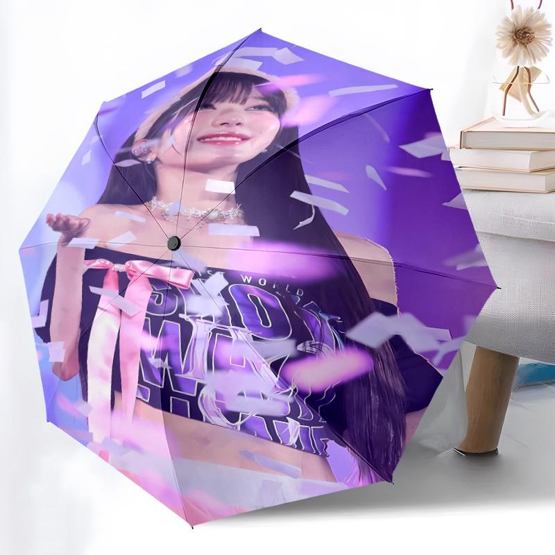 Printed Wonyoung Printed Folding Umbrella,Outdoor,Leisure,And Travel Umbrella,Durable Umbrella Fabric,Birthday And Holiday Gift