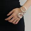 Irregular Special-shaped Cross Opening Bracelet Light Luxury Fashion Simplicity High Sense Versatile Niche Design Jewelry