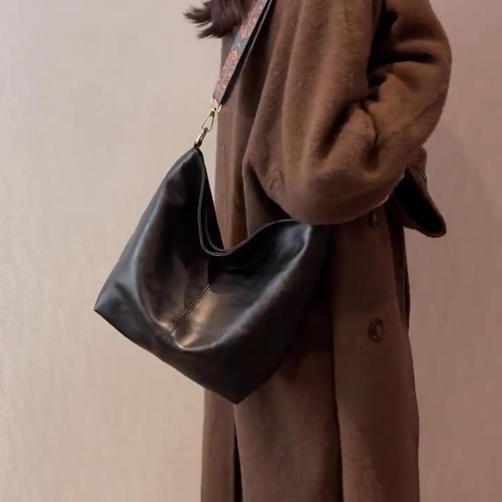 YOUHUAGUO Vintage Damen-Umhängetasche im Luxus-Stil, PU-Leder-Eimer-Umhängetasche, Einkaufstasche