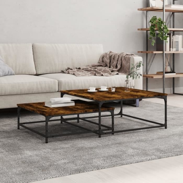 VidaXL Tables basses gigognes 2 pcs chêne fumé bois d'ingénierie 832820