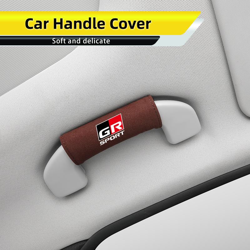Car Interior Roof Handle Cover Suede Roof Grab Handle Grip For S9 GR Sport Corolla Yaris Camry Prius RAV4 CHR Accessories JH9