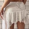 Retro Lace Skirt Trim Irregular Streamers Slim Skirt