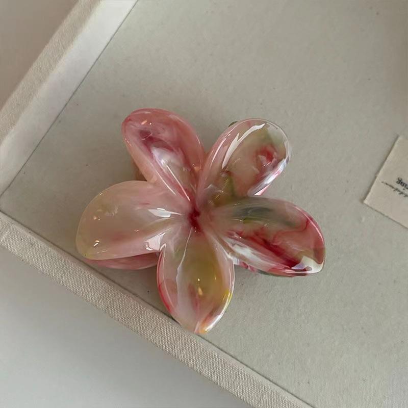 Haarspange mit Acrylblume für Frauen, Haarklammern mit Marmorstruktur, trendige Haarnadel für Mädchen, koreanisches Haar-Accessoire, Kopfbedeckung