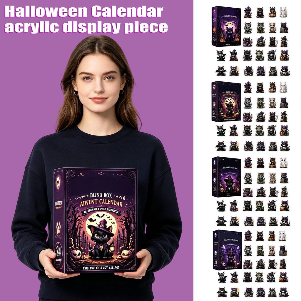 Halloween Acrylic Calendar Countdown Decoration with Designs for Home Party Table Decor