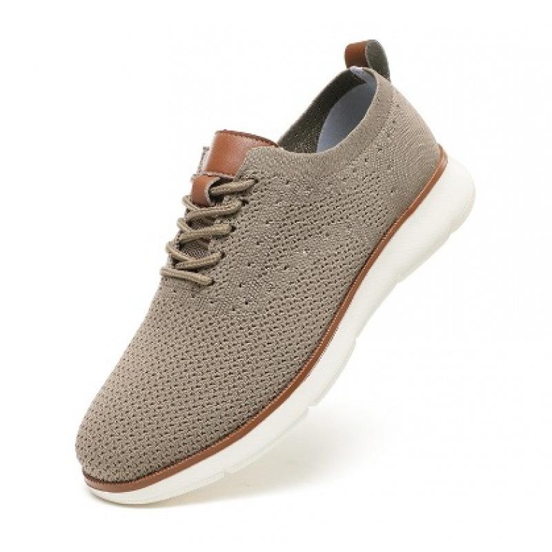 

Cheap autumn men s shoes large size breathable fly-woven one-pedal flats lightweight casual shoes 48 коричневый