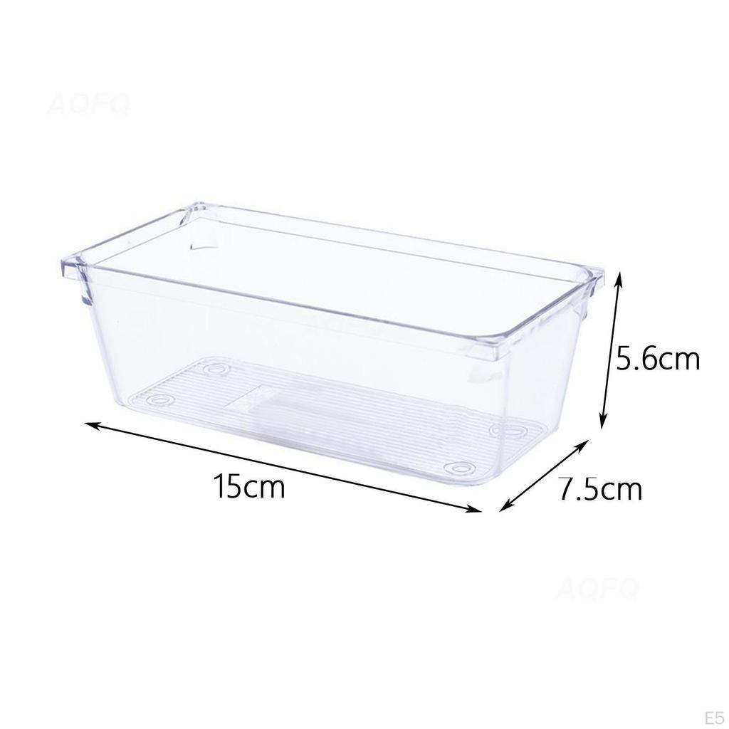 Clear Drawer Organizer Desk Storage Bin Stationery Holder Divider Box for
