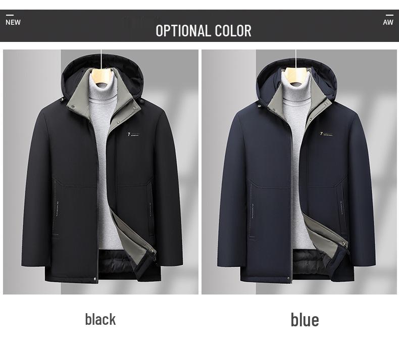 Woodpecker Men's Warm Hooded Cotton Jacket - Winter 2025 Fleece-Lined Thick Coat