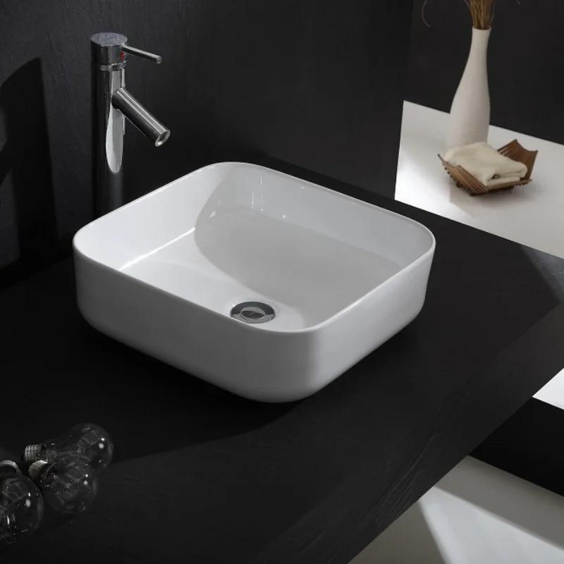 

Внутренний и наружный Настольная раковина для ванной Квадратная раковина для балкона Керамическая раковина Белая художественная раковина Раковина для ванной Раковина для ванной белый