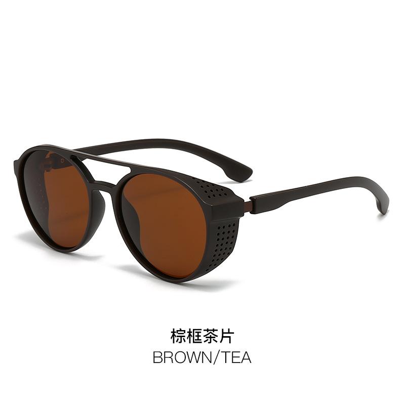 Punk Style Polarized Sunglasses Double Beam Round Hollow Retro Sunglasses Amazon Hot-Selling Glasses