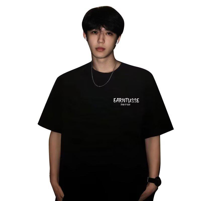 Yaz Erkek Tişört Moda Marka Trend2025Yeni Stil Kısa Kollu Üst Yaz Kısa Kollu Gömlek Erkek Tişört