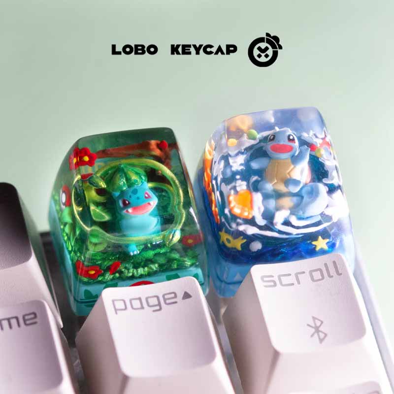 Pokmon Series Bulbasaur Squirtle Mechanical Keyboard  Light-Transmitting Keycap Esc Drip Glue Craft Peripheral Present