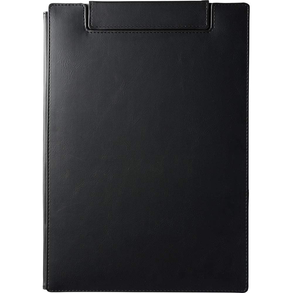 

King Jim Clipboard Leather Fes Synthetic Leather with Cover A4 Horizontal Black 1932LU-BK