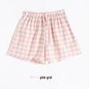 2022 Summer Women's Casual Cotton Linen Plaid Wide-Leg Shorts, Plus Size