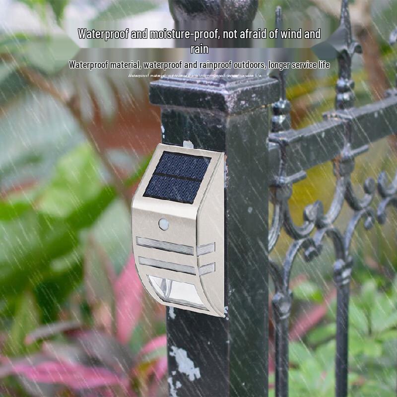 Solar Powered Stainless Steel Motion Sensor Outdoor Wall Lamp