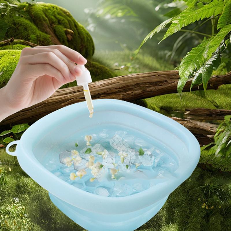 Square Foldable Silicone Bowl For Face Ice Bath And Home Skincare Routine Portable Face Dipping Bowl For Women And Girl
