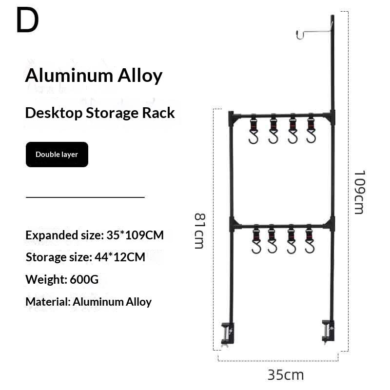 Camping Shelf Lantern Stand Light Pole Hook Picnic Tableware Hanging Racks Detachable Aluminium Alloy Light Hangers Stand