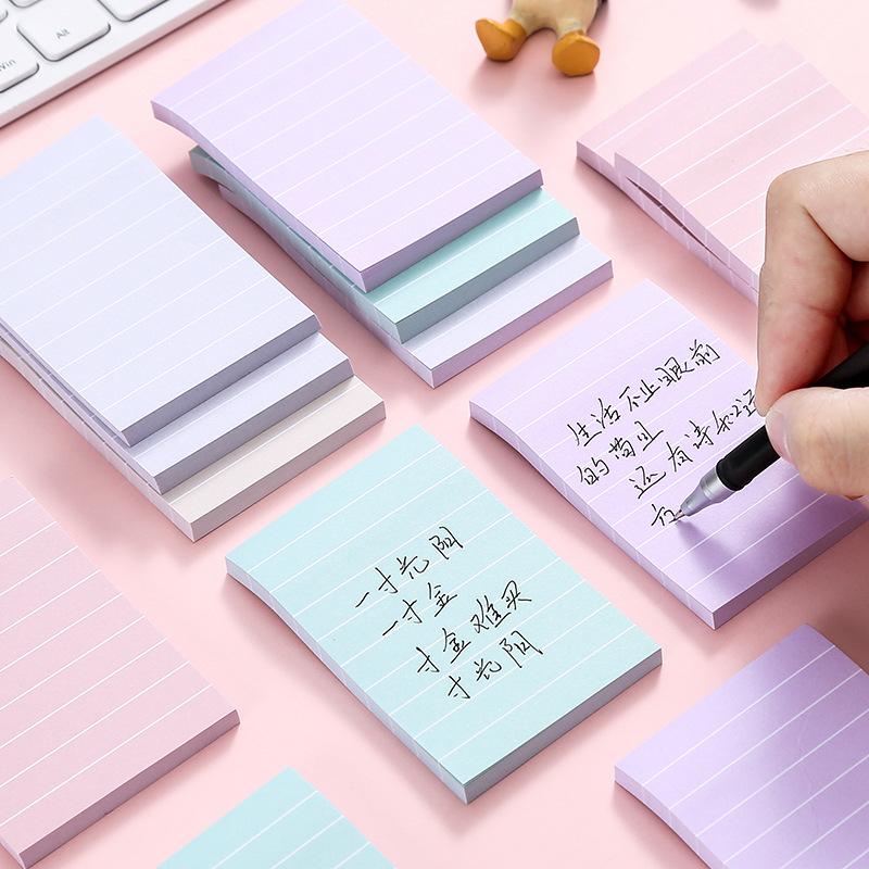 Memo Pad Horizontal Lines Multicolor Sticky Note Decal Scrapbooking DIY Notepad Diary Stationery Office School Supplies