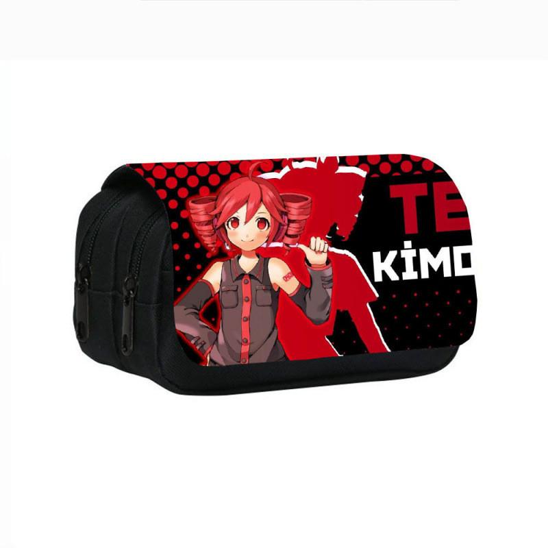 Kasane Teto Double Layer Pencil Case With Nylon Material For Students And Office Use