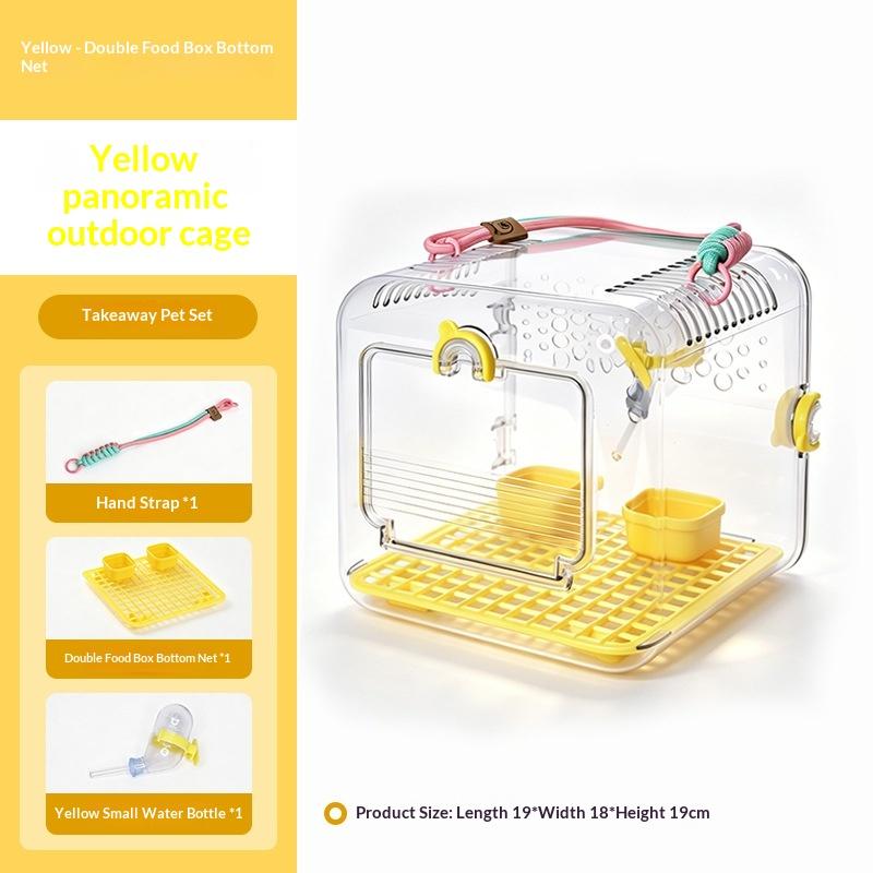 Lightweight Portable Bird Travel Cage Transparent Easy Clean Parrot Carrier for Parakeet Vet Transportation