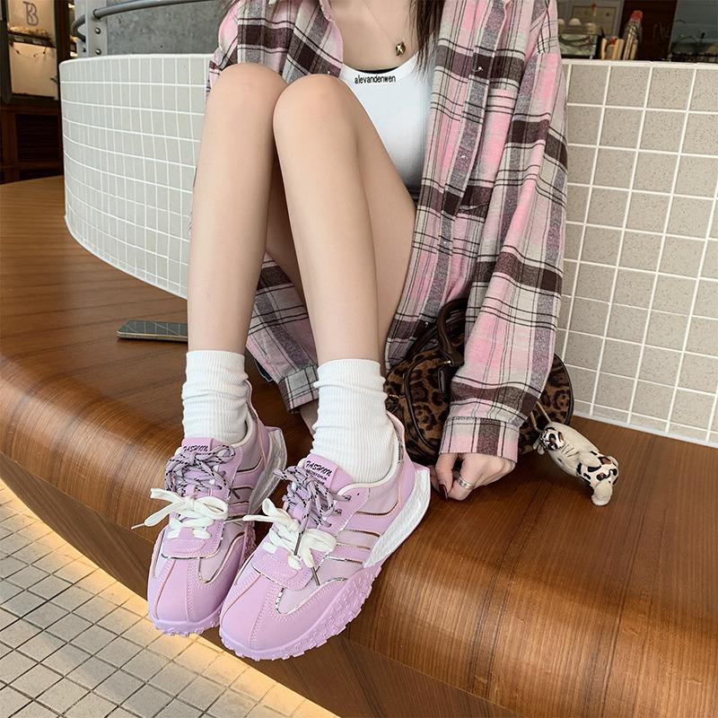 New spring and autumn sports shoes running casual and comfortable versatile women's thick soles lightweight round head tide