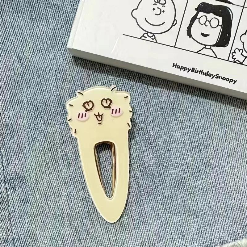 New jiyi Rakko Acrylic Hairpin Hachiware Usagi Momonga Squirrel Chestnut Head Cute Cartoon Duckbill Clip Student Girl